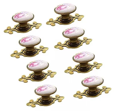 Produktbild von 10-teiliges Türgriff-Set, Türknöpfe, Möbelknöpfe, Keramik-Möbelgriff-Set, Vintage-Stil