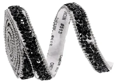 Strassband selbstklebend, 0,91 m x 1 cm, schwarz, für DIY