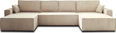Produktbild von Best Möbel Dellia, Wohnlandschaft U-Form, 7-Sitzer, mit Schlaffunktion, mit Bettkasten, aus Cord , Beige