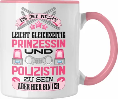 Produktbild von Trendation - Polizistin Geschenk Tasse mit Spruch Geschenke Polizei Frauen Lustig Blaulichtmilieu (Rosa)