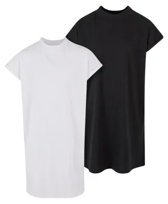 Produktbild von Urban Classics - "Turtle" Kleid Überschnittene Schulter für Mädchen TN442 (140) (Schwarz/Weiß)