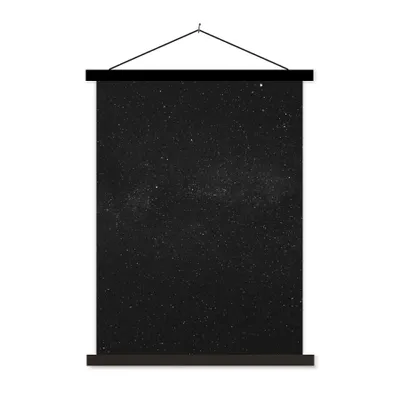 Produktbild von MuchoWow® Textilposter Sternenhimmel - Schwarz - Weiß - Himmel 40x53 cm mit schwarzem Rahmen - Abbildung