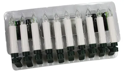 Produktbild von PBS 48461 Christbaumkerze LED - inkl Batterien und Fernbedienung, 10 Stück, weiß
