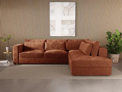 Produktbild von LetSit Ecksofa Caldea L Cremona Rechte Freistehendes Loungesofa Bequemes Ecksofa zum Entspannen Schmutzabweisend Für Wohnzimmer Schlafzimmer Rotbraun