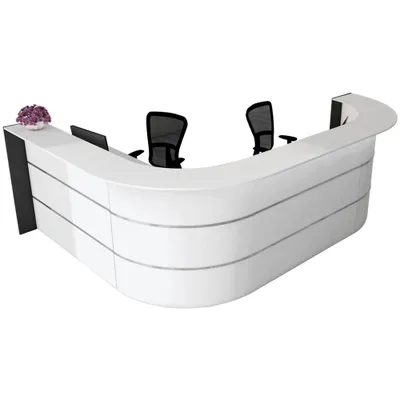 Produktbild von Kerkmann Empfangstheke BARI L-Form, weiß, anthrazit 335,0 x 235,0 x 112,0 cm