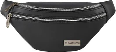 Obrázek produktu pro Dámská ledvinka z černá, taška přes rameno na boky, ZAGATTO, nastavitelný pásek, jednokomorová ledvinka z , 13x30x9, ZG719