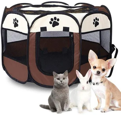 Productafbeelding van Opvouwbare huisdiertent voor honden/katten/konijnen - Geschikt voor binnen- en buitengebruik - Speelruimte voor dieren - Duurzaam en robuust - Ideaal voor kleine dieren