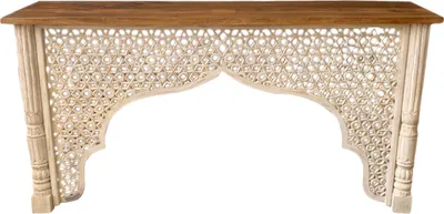 Image de Console indienne en bois buffet Zhora grande 180cm