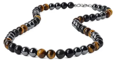 Immagine prodotto di Collana da uomo realizzata con perle naturali di pietre preziose