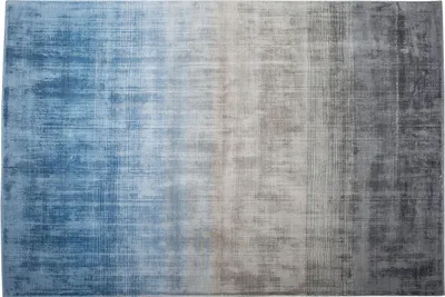 Produktbild von BELIANI Teppich Grau Blau Kunstseide Baumwolle 140 x 200 cm Kurzflor Handgewebt Rechteckig