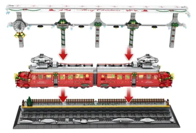 Productafbeelding van Kersttrein, bouwsteen set, 2822 onderdelen