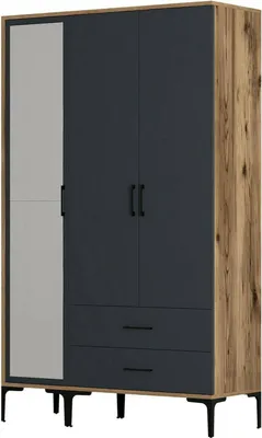 Produktbild von Dmora Kleiderschrank 3 Türen Shaula 120x47,5 cm Braun