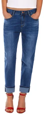 Produktbild von Fraternel Damen Jeans Hose Boyfriend Baggy Stretch Relaxed Blau XXL