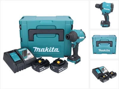 Produktbild von Makita DAS 180 RGJ Akku Gebläse 18 V Brushless + 2x Akku 6,0 Ah + Ladegerät + Makpac