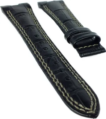 Produktbild von Lotus Watches Uhrenarmband Leder schwarz Krokooptik Naht > 15601 15538
