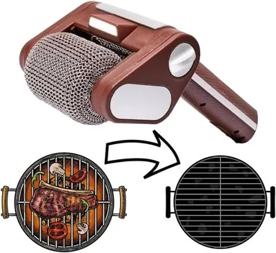 Produktbild von Elektrische Grillreiniger aus Edelstahl - 304 rohelegierter Stahl - Drahtloser, oplaadbare Grillreiniger - Roterende Grillreinigungskop für den Außenbereich