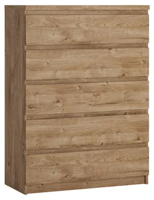 Produktbild von Schubkastenkommode mit 5 Schubladen in Eiche Nb. FORTALEZA-129, B/H/T ca. 82,8/113,9/40 cm