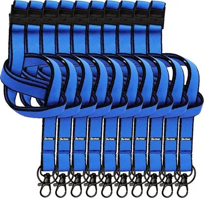 Produktbild von Lanyards mit Schlüsselring und Karabinerhaken - Blau