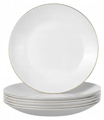Produktbild von Epewex Dessertteller 19 cm Weiß Goldstreifen 6er Set