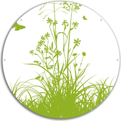Produktbild von Wallario rundes Outdoor-Poster für Garten oder Balkon, Motiv Grüne Sommerwiese, 60 cm Durchmesser