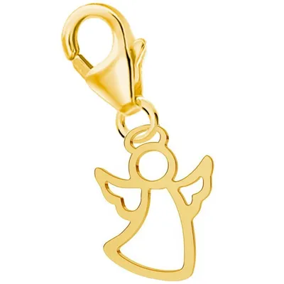 Goldene Schutzengel Charm Anhänger für Bettelarmband I Echtschmuck