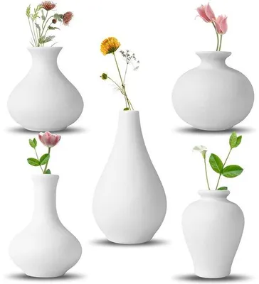 Produktbild von Handgefertigte keramische Vase-Set - 5er Set - modernes Design - multifunktional