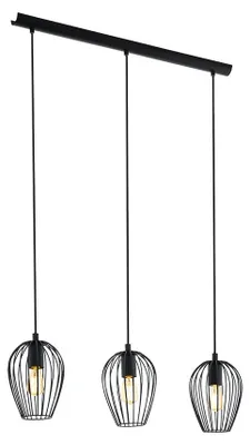 Immagine prodotto di Lampadario Industrial Newtown 3 Luci Acciaio Nero