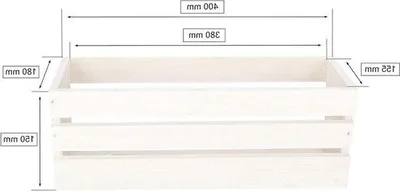 Obrázok produktu pre Drevený kvetináč na bylinky – dlhý balkónový kvetináč 400 x 180 x 150 mm, biely