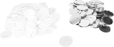 Zdjęcie produktu dla 100 zestawów pustych części odznak na guziki do produkcji okrągłych akcesoriów ze stali nierdzewnej, 75 mm / 3,0 cala
