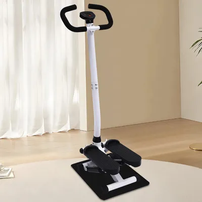 Produktbild von Stepper - Heimtrainer Stepper - LCD-Display - Verstellbarer Widerstand - Leise Hydraulik - Mit Widerstandsbändern - Cardio-Training - Schwarz
