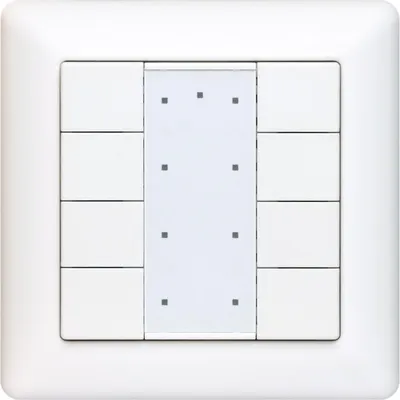 Produktbild von SR-2422K8-DA2-WSK DALI-2 Wandschalter 8-fach mit 16 LED-Rückmeldungen, busversorgt, 55mm Rahmen