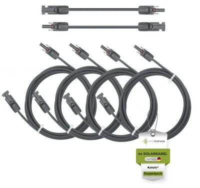 Productafbeelding van Solartronics Solarkabel dubbelpak 4 x 15 meter 4 mm² - Verlengkabel 4 m² - Incl - 3 UStG (4 x 15 m)