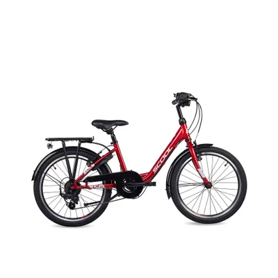 Image de Vélo enfant 20 pouces, 6 vitesses, vélo fille, S’COOL chiX, à partir de 6-9 ans, 115-130 cm, rouge/blanc