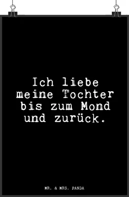 Produktbild von Mr. & Mrs. Panda Bild Ich liebe meine Tochter... DIN A4 - Schwarz - Geschenk, drucke, Familie, Wandbild, Plakat, Sprüche, Tochter, Muttertag, wanddeko, wanddruck, Mutter