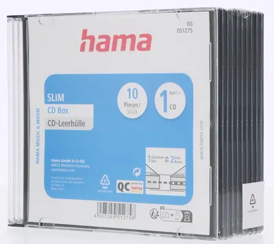 Productafbeelding van Slimline CD-hoes transparant zwart - verpakking van 10 stuks