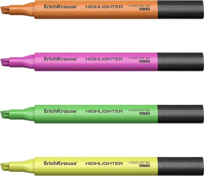Produktbild von ErichKrause Textmarker V-17 Neonfarben 4er Set, 0,6-4,5 mm, schnelltrocknend, 13,3 cm