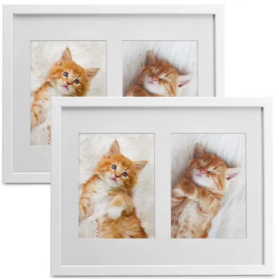 Productafbeelding van Bomoe fotolijst, galerijstijl, voor 2 foto's van 9x13 cm, wit