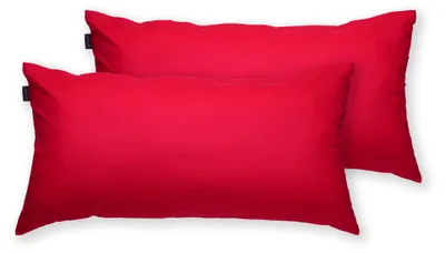 Produktbild von Brielle 2er Set 100% Baumwolle Kissenbezug mit verdecktem Reißverschluss 40 x 80 cm Rot