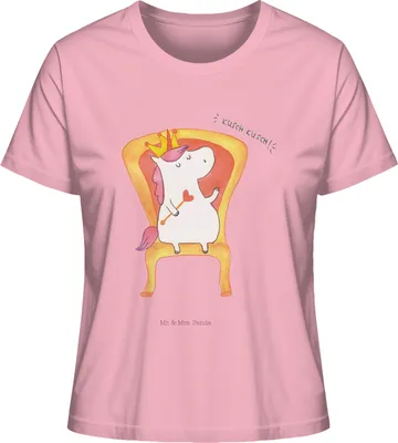 Produktbild von Mr. & Mrs. Panda Damen T-Shirt Einhorn Prinzessin Größe M - Baumwolle Pink - Geschenk, Unicorn, shirt, Basic, Geburtstag, Oberteil, Geburtstagsgeschenk, Baumwoll, Monat