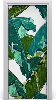 Produktbild von Tulup Türaufkleber 85x205 cm Dekorative Aufkleber Selbstklebend Wasserdichte Tapete Abnehmbar Schlafzimmer Wohnzimmer Wohnkultur - Bananenblätter
