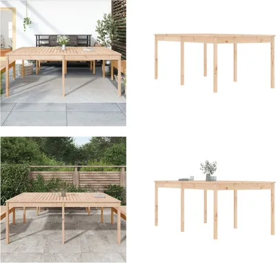 Image de vidaXL Table de jardin 203,5x100x76 cm Pin massif - Table de jardin - Tables de jardin - Table d'extérieur - Table de terrasse