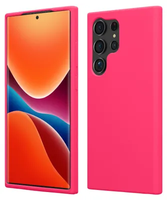 Produktbild von kwmobile Handyhülle für Samsung Galaxy S23 Ultra Hülle - Case Silikon - Kabelloses Laden - Schutzhülle Cover in Neon Pink