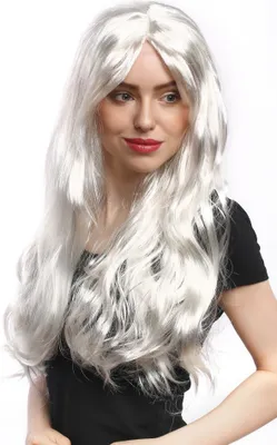 Produktbild von WIG ME UP Perücke weiß silberblond lang glatt 90924-ZA68