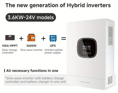 Obrázok produktu pre Solárny menič 24V – 3600W, menič napätia pre systémy mimo siete, s 60A MPPT nabíjacím regulátorom