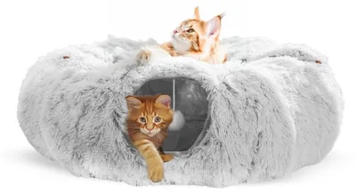 Produktbild von Katzentunnel mit Donutbett für drinnen
