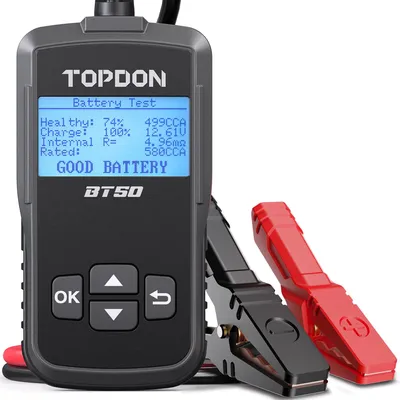 Produktbild von TOPDON Autobatterie Tester BT50, 12V Batterietester Kfz 100-2000 CCA