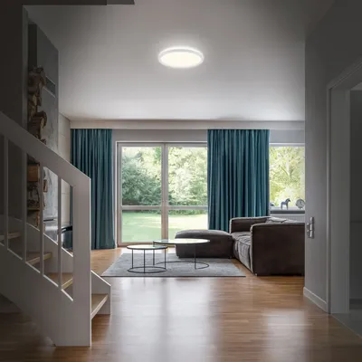 Image de BRILONER SLIM DRIP LED Plafonnier salle de bain, IP44 protection contre les projections d'eau, design plat, lumière blanc neutre, blanc, 29 x 3 cm