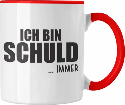Produktbild von Trendation -  Ich Bin Schuld IMMER Lustige Bürotasse mit Spruch für Kollege Kollegin Büro Tasse Arbeit (Rot)