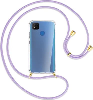 Produktbild von Handykette Backcover-Schutzhülle mit Band (Metall goldfarben) für Xiaomi Redmi 9C - violett
