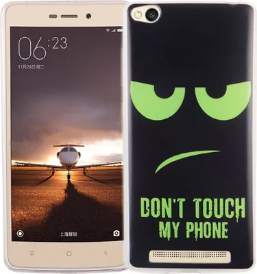 Image de Étui de protection fin en silicone TPU pour Xiaomi Redmi 3, motif "Ne touchez pas mon téléphone", couleur verte